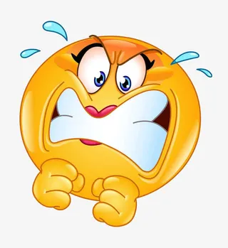 沮丧奔溃卡通矢量表情包免抠