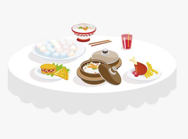 餐桌饺子果汁免抠