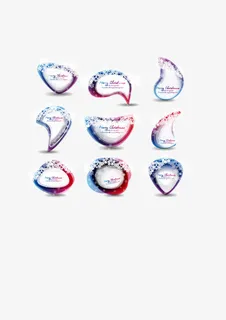 彩色渐变发光潮流幻彩对话泡泡矢免抠