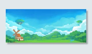 卡通乡村森林背景高清