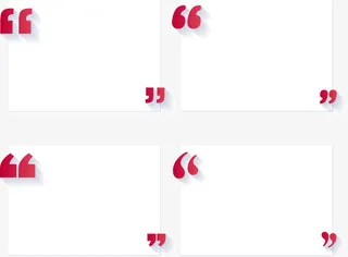 红色大引号PPT文本矢量素材免抠