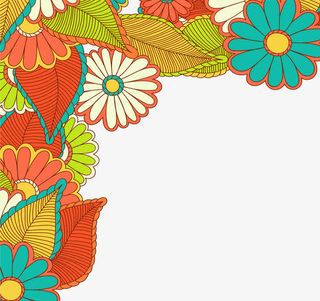 扁平小雏菊边框免抠