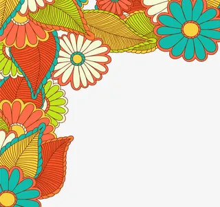 扁平小雏菊边框免抠