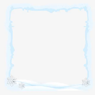 冬天白色雪花边框免抠