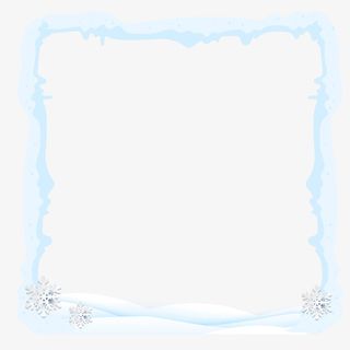 冬天白色雪花边框免抠