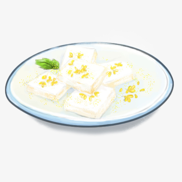 重阳节桂花糕手绘素材免抠
