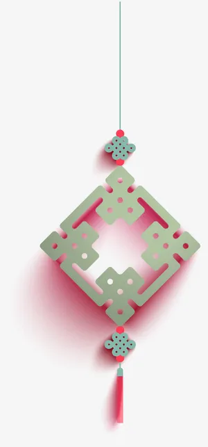 新年手绘微立体灯笼素材免抠