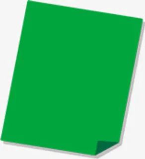 绿色方形纸张折起一角免抠