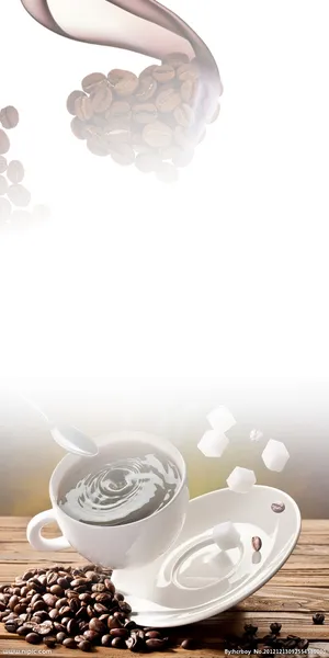 咖啡易拉宝 背景素材高清