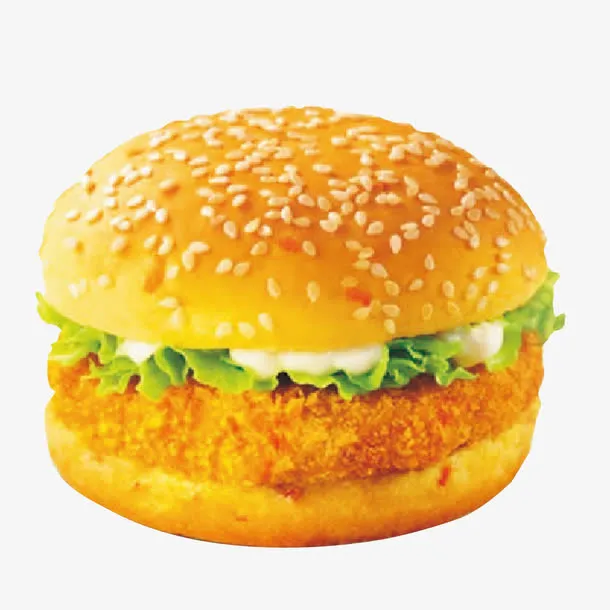 矢量鸡肉汉堡免抠