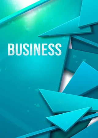 蓝色拼块海报矢量图高清