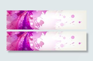 创意紫色喷绘banner素材背景