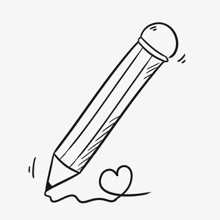 黑白简洁六一儿童节铅笔免抠