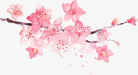 春天古风粉色花朵装饰免抠