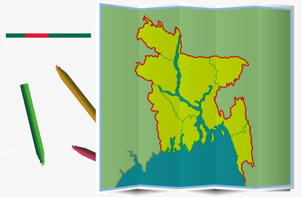 矢量图纸质地图免抠