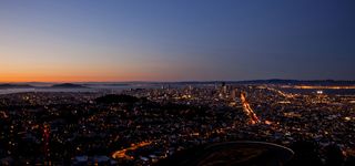 傍晚城市俯瞰背景高清