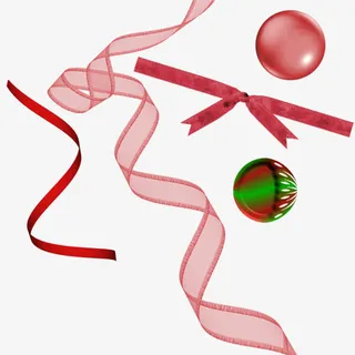 不同彩带小装饰物免抠