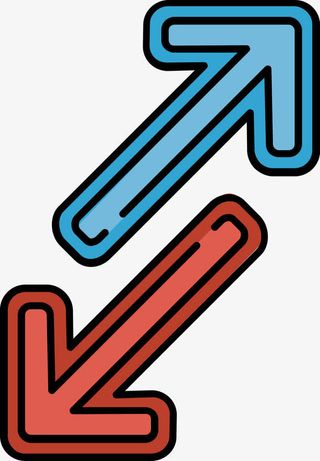 红蓝上下箭头免抠