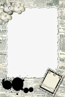 唯美复古报纸边框免抠
