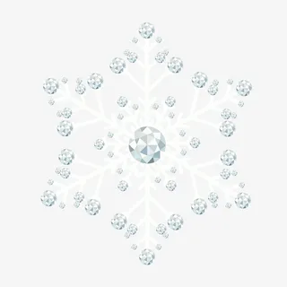 冬天雪白色钻石雪花免抠