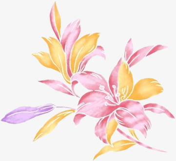 春天黄粉色古风花瓣免抠