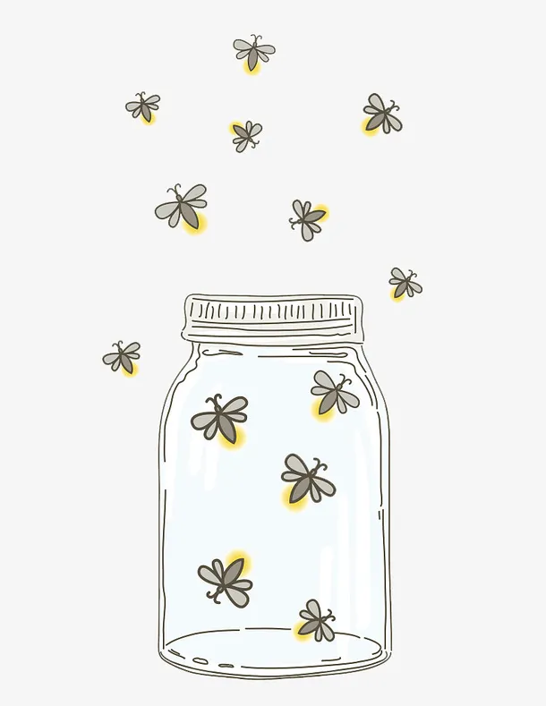 卡通发光萤火虫免抠