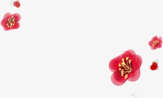 红色花瓣梅花中国风企业文化素材免抠