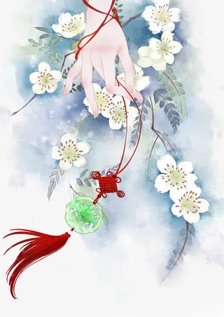 唯美中国古风插画免抠