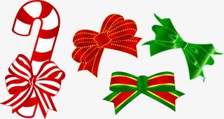 矢量圣诞蝴蝶结元素免抠