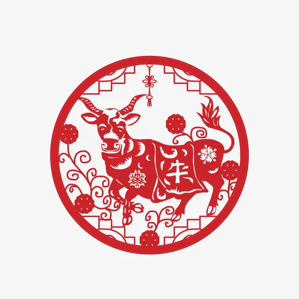 新年剪纸免抠