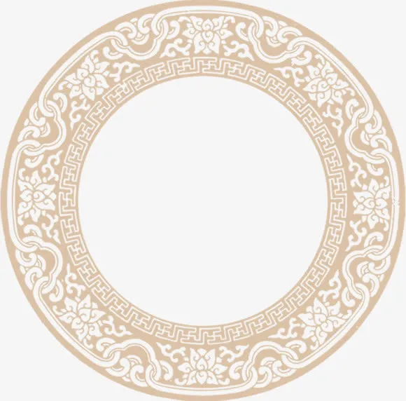 中国风蕾丝花边圆环免抠
