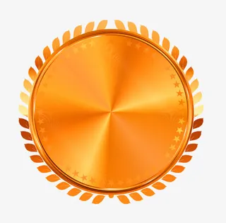 金色麦穗边框圆形装饰图案免抠