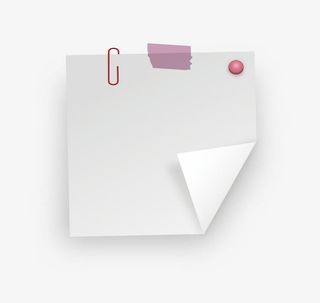 折角白色便利贴免抠