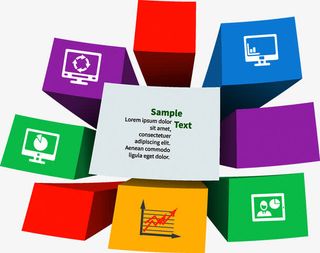 炫彩正方体免抠