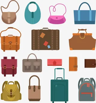 矢量手绘扁平包包合集免抠