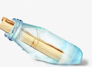 创意摄影唯美海边漂流瓶免抠