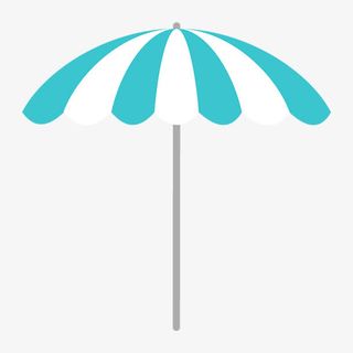 矢量卡通扁平夏日海滩旅游遮阳伞免抠