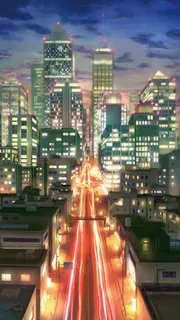 日本动漫繁华都市建筑高楼大厦免抠