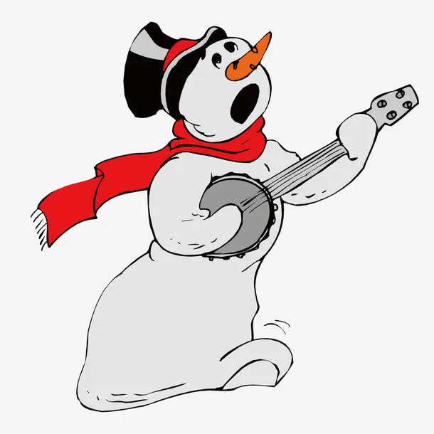 弹吉他的雪人免抠