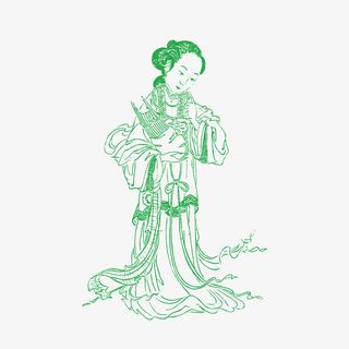 古代吹笙的女子免抠