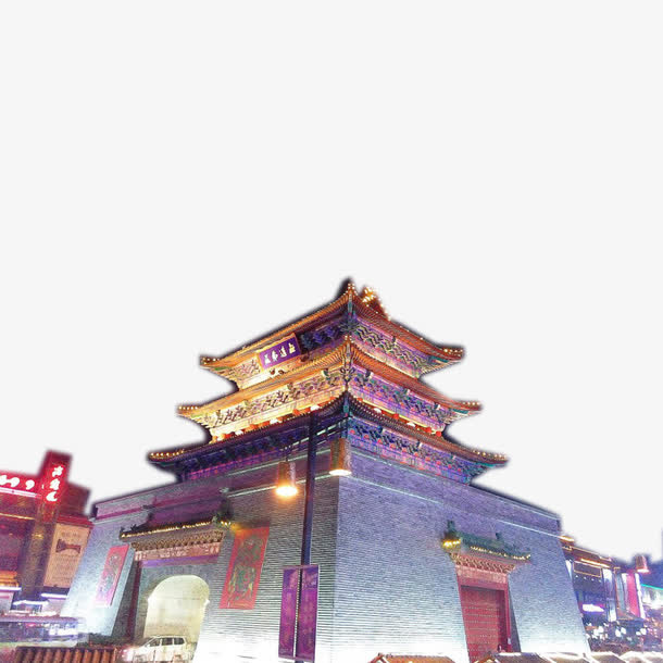 开封城夜景免抠