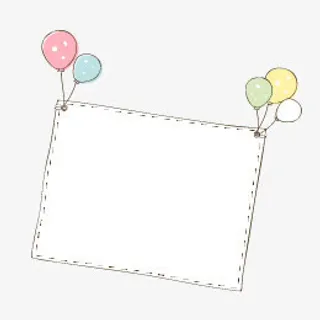 手绘气球卡片图片素材免抠