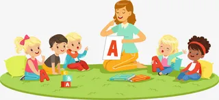 卡通幼师教育免抠