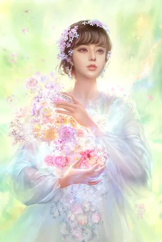 手绘直人花仙子壁纸免抠