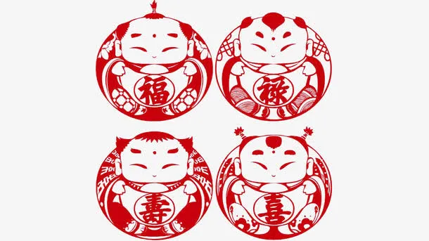 福娃剪纸免抠