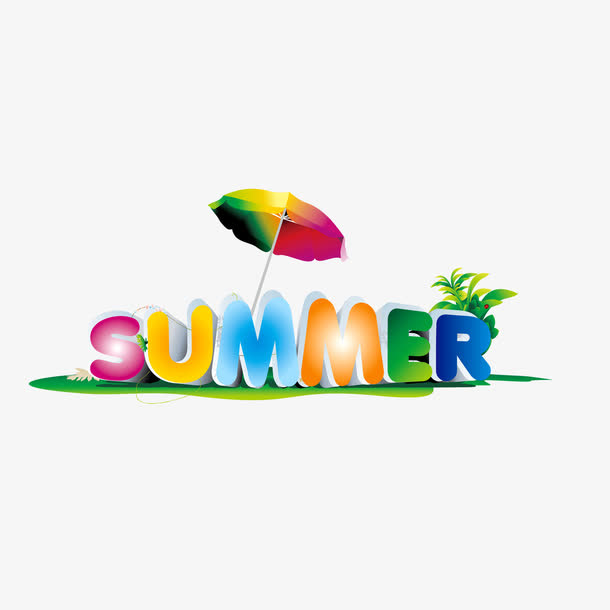 夏天 summer 彩色 艺术免抠