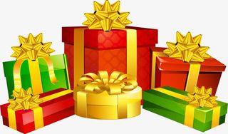 可爱彩色卡通礼盒设计免抠