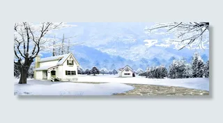 冬季郊外雪景背景高清