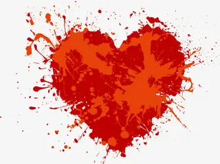 创意喷溅心形免抠