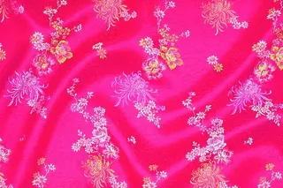 手工花纹丝绸面料免抠